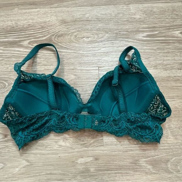 Simone Perele 3D Plunge Bra Baltic Blue lace underwired bra 34B - Picture 2 of 5